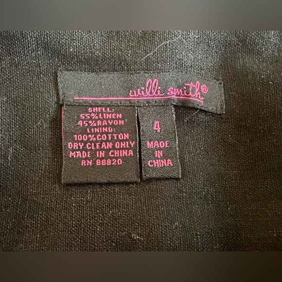 90s vintage Willi Smith vintage black w/ white stitching geometric circle skirt - Picture 7 of 8